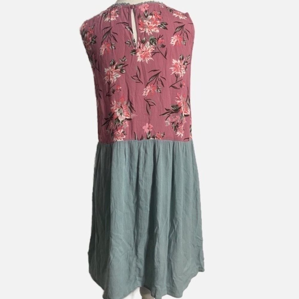Umgee Mint Floral Lace Detail Dress - Picture 2 of 16